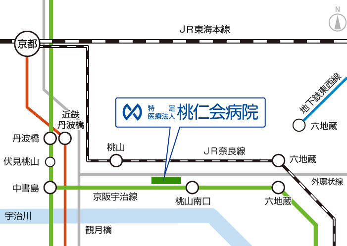 桃仁会病院　アクセスマップ