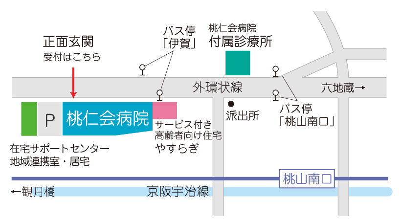桃仁会病院　近隣マップ