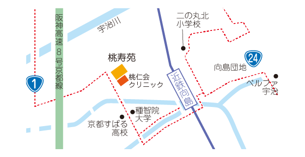 特定医療法人桃仁会　老人保健施設 桃寿苑 MAP